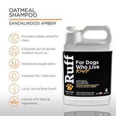 Lillian Ruff Ruff Oatmeal Dog Shampoo ingredients showcase soothing oats and aloe