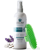 Lillian Ruff waterless dog shampoo spray delivers quick, mess-free grooming.