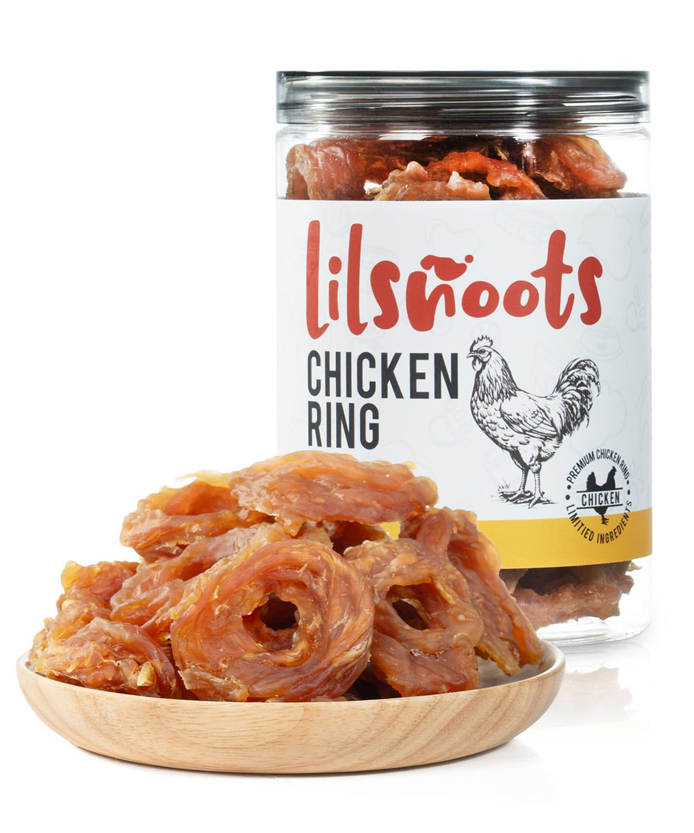 LILSNOOTS chicken rings in bag view for tasty, mess-free daily rewarding.
