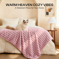 LINENLUX dog blanket 3D cut pile design adds warmth and style.