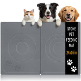 Linidcoud stone feeding mat 16x12 dark grey keeps bowls tidy and dry