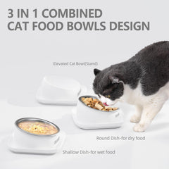 Linshanmin whisker-friendly bowl with wide shallow design reduces whisker fatigue during meals