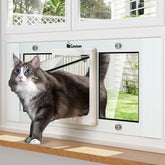 Linvivon cat door window insert enables easy in-and-out access for indoor cats.
