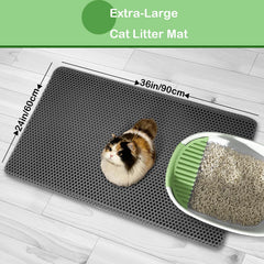 LIOBINY cat litter mat 36x24 top layer honeycomb grid scrapes paws