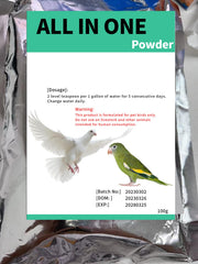 Liovsiso All In One Pigeon Medicine Powder bottle for trusted avian health support.