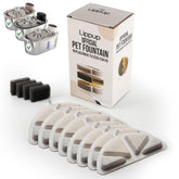 LIPPUP 8-pack cat fountain filters for stainless steel fountain maintain fresh water for hydration.