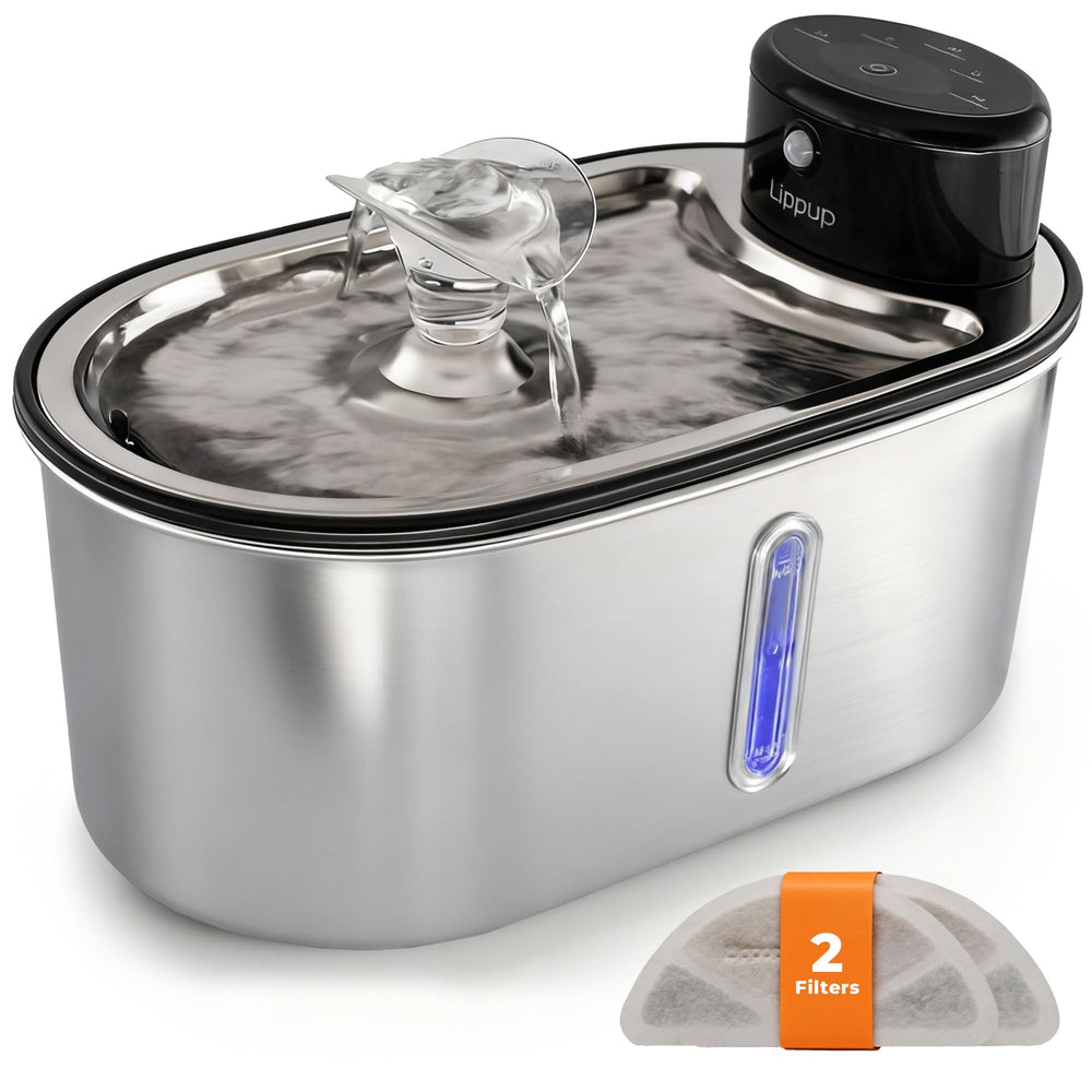 LIPPUP wireless cat water fountain 108oz top view for less frequent refills.