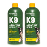 LIQUIDHEALTH K9 Advanced Mobility bottle being poured for large dogs