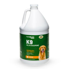 LIQUIDHEALTH K9 glucosamine bottle pour demonstrates easy dosing