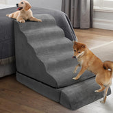 LitaiL dog stairs six-step high bed enable easy access for small and large dogs.