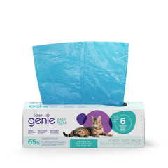 Litter Genie Easy Roll refill on roll with 24 tear-off bags for quick changes.