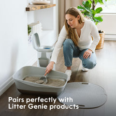Litter Genie Light unscented litter for multi-cat homes ensures freshness.