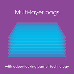 Litter Genie odor-barrier technology blocks odors from soiled litter.