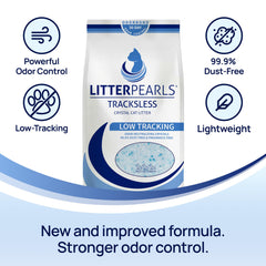 Litter Pearls Tracksless with Odorbond technology demonstrating ammonia odor neutralization