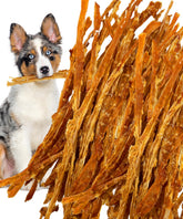 Lively Tails Turkey Tendon Strips bag displaying a natural glycerin-free dog treat for daily chews