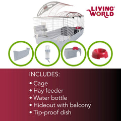 Living World Deluxe Habitat balcony with ramp offers safe elevated space.