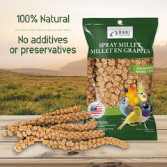 Living World Spray Millet grown on American farms ensures trusted quality for birds.