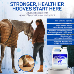 LivingstonTech Hoof Guard Sealant aramid-fiber detail showing reinforced hoof protection.