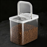 LivLab Mker pet food storage container lid open for easy refills