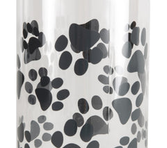 Lixit paw-prints jar, USA-made, ideal for multi-pet storage.