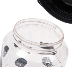 Lixit wide-mouth gray lid jar for easy refilling and grabbing treats.
