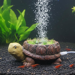 LIYAOLI resin turtle air stone bubbles gently to boost oxygen in your aquarium.