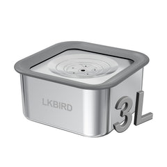 LKBird dog water bowl with no spill anti-digging lid preventing mess during play