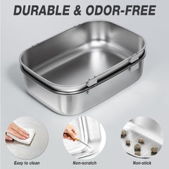 LLNHAEB triple-pan litter box two-use setup demonstrating versatility for two cats