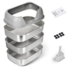 LLNHAEB triple-pan sifting system shown for fast cleanup in busy multi-cat homes
