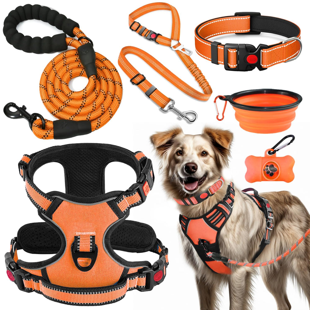 Lobeve No-Pull Harness in orange XL shown for ergonomic comfort and safety.