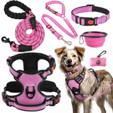 Lobeve No Pull Harness pink XL with reflective stitching for safer evening walks