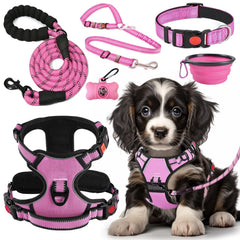 Lobeve No-Pull Harness in pink for comfortable, tug-free walks with secure fit.