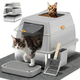 Lobeve stainless-steel litter box with lid for easy cleaning and odor containment.