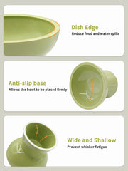 LoeJan 5-inch raised bowl promotes comfortable eating posture.