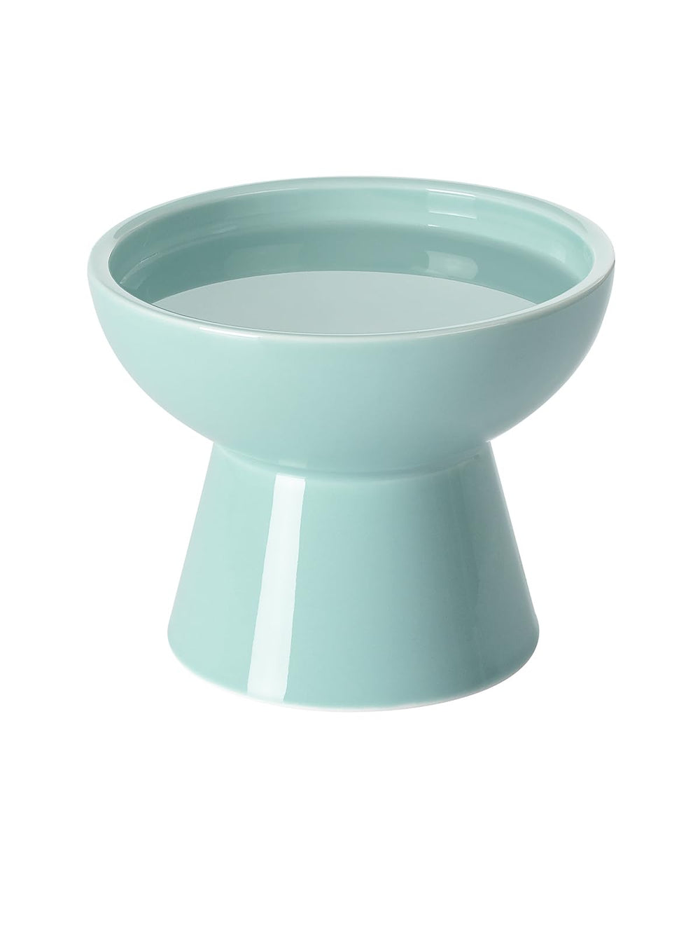 LoeJan elevated cat food bowl blue angled view improves meal access
