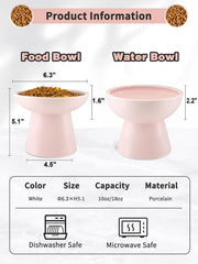 LoeJan elevated water bowl with deeper-water capacity to reduce refills.
