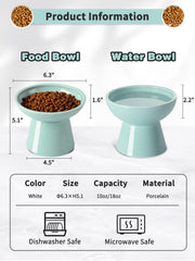 LoeJan elevated water bowl blue deep capacity reduces splash during drinking