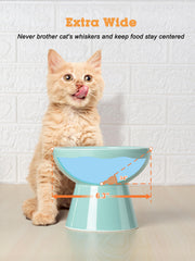 LoeJan whisker-friendly tray blue 6-inch-wide design minimizes whisker contact
