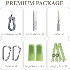 Loesuona dog grooming hammock with clippers and file enables easy nail trimming.
