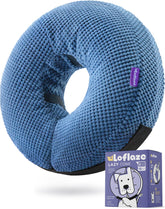 Loflaze inflatable dog cone collar blue for XL dogs keeps vision clear and comfortable.