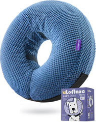 Loflaze inflatable dog cone collar blue for XL dogs keeps vision clear and comfortable.