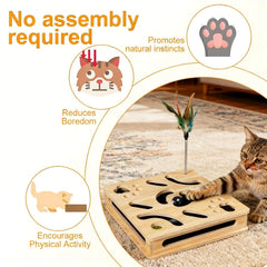 Loisdaro clawing box with jingler toy promotes playful enrichment during nail care.