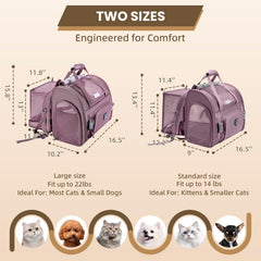 LOLLIMEOW Expandable Carrier expanded space lets pets stretch during flights or hikes.
