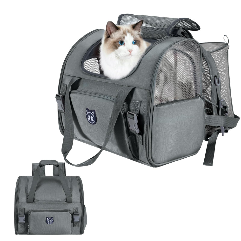 Lollimeow expandable cat carrier backpack in standard size showing interior space