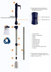 LONDAFISH adjustable-length cleaner extended to reach deep tanks.