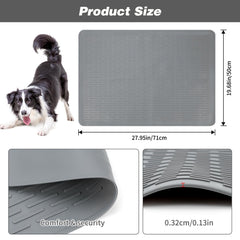 Lonepetu non-slip grooming pad demonstrates uneven surface grip on slick counter.