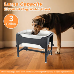 Lonepetu three-gallon water bowl keeps pets hydrated longer between refills.