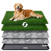 LOOBANI 41x27in dog litter box with grass patches for indoor training and mess control.