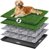 LOOBANI 45x29in large dog litter box with grass patch for easy home potty training.