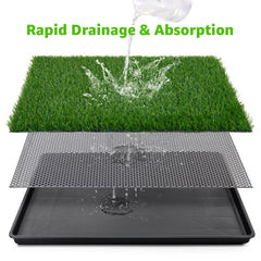 LOOBANI artificial grass pad pair provides plush surface for dogs.